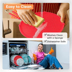 Frying Pan Splatter Screen | USA Brand | 11 Inch Red, Fit Pans (6" to 11") Silicone Grease Splatter Guard for Frying Pan and Stove by Beckon Ware