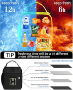 Initial Insulated Lunch Bag for Boys Kids, Back to School Gift, Reusable Leak-proof Lunch Box with Adjustable Strap for School Daycare Travel Picnic（Black，H）