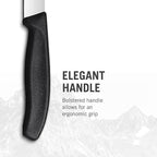Victorinox Swiss Classic Steak Knives - Kitchen Utensils - Ergonomic, Stainless Steel Meat Knives - Black Handles, Straight Edge, 6-Piece Set