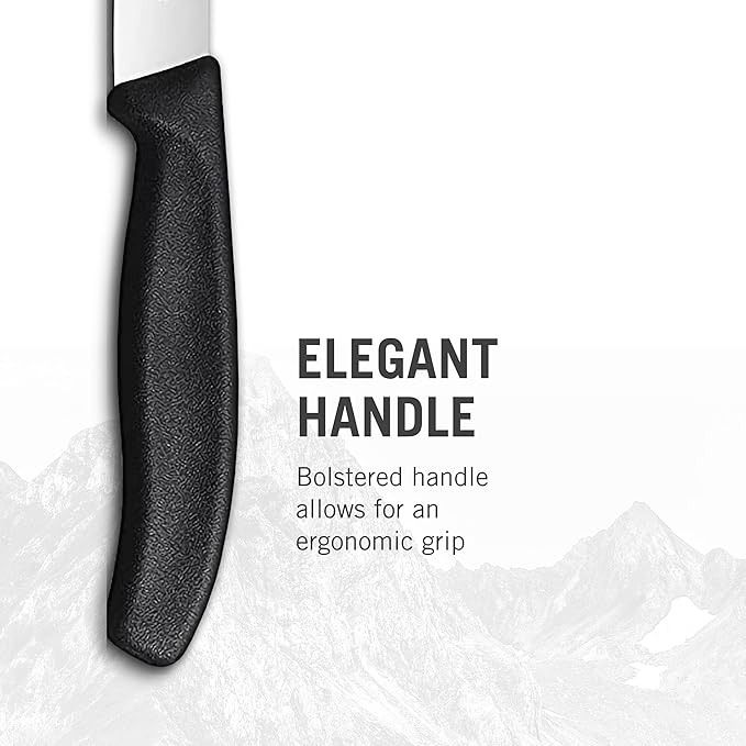 Victorinox Swiss Classic Steak Knives - Kitchen Utensils - Ergonomic, Stainless Steel Meat Knives - Black Handles, Straight Edge, 6-Piece Set