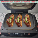 OG900 Griddle Pan and Rack for Ninja Woodfire XL OG800 & OG900 Series Grills Accessories, Non-Stick Flat Top Griddle Plate for Ninja OG951 OG850 OG952 XSKGRDPLT Pro Connect XL, Stainless Steel Rack
