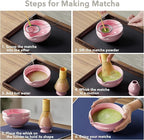 7 Pcs Matcha Whisk Set, Perfect Matcha Kit for Matcha Lovers Includes Ceramic Bowl, Bamboo Whisk, Holder, Scoop, Sifter & Cloth