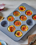 Caraway Non-Stick Ceramic 12-Cup Muffin Pan Duo - Naturally Slick Ceramic Coating - Non-Toxic, PTFE & PFOA Free - Perfect for Cupcakes, Muffins, and More - Black