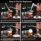 Cocktail Smoker Kit with Torch and Whiskey Glass, 6 Flavors Wood Chips and 3 Whisky Stones for Whiskey & Bourbon, Gift for Husband, Birthday Gift (No Butane)