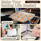 TeamFar Baking Sheet with Rack Set (3 Pans + 3 Racks), 17.6/12.5/10.5 Inch Stainless Steel Cookie Sheet Baking Pans Tray and Cooling Racks for Cooking Roasting, Non-Toxic & Heavy Duty, Dishwasher Safe