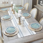 AELS Melamine Salad Plates Set of 6, 11 inch Serving Dishes for Indoor and Outdoor Use, Dishwasher Safe, Lightweight Unbreakable, BPA Free, Light Blue