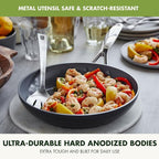 GreenPan Valencia Pro Hard Anodized 3 Piece Fry Pan Skillet Set, Ceramic Nonstick 8" 9.5" and 11" Induction Suitable Frying Pans, PFAS-Free Cookware, Dishwasher Safe, Oven and Broiler Safe, Gray