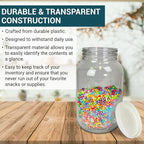 1 Gallon Large Plastic Jars with Lids (2 Pack) - Food Safe & Air Tight - Large Clear Plastic Containers with Lids - Wide Mouth Food Storage Jars - Kitchen & Pantry Organization by Billy Buckskin