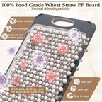 GUANCI Cutting Board for Kitchen, Stainless Steel Cutting Board Double Sided for Chopping Meat/Vegetables, Stainless Steel/Wheat Straw PP, Kitchen Gifts Easy to Clean Large 16”×11”