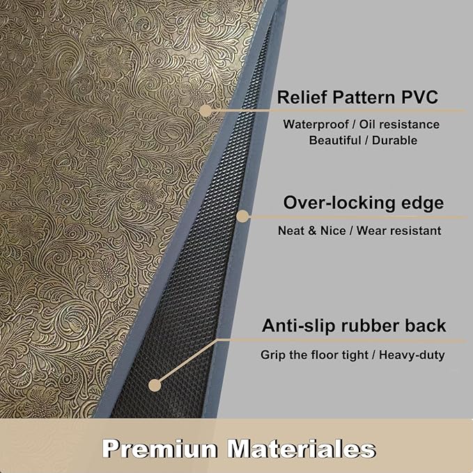 BBQ Grill Mat for Outdoor Grill, 65 x 51 inches Heavy Duty Thickened Under Grill Mats, Oil-Proof Waterproof Floor Protector for Deck and Patio
