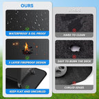 Large 60 x 40 inch Under Grill Mats for Outdoor Grill, Double-Sided Fireproof Deck Patio Protector Mat, Waterproof Oil-Proof BBQ Floor Pad Indoor Fire Pit Fireplace Mat