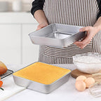 LIANYU 3 Pack 8 x 8 Inch Square Baking Cake Pan, Stainless Steel Brownie Bread Cake Molds, Square Bakeware for Lasagna Pie, Oven & Dishwasher Safe