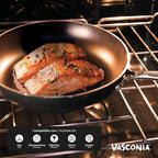 Vasconia Urban 12" Nonstick Frying Pan (Black) - Advanced Nonstick Coating Aluminum Skillet with Fast Cool Handle - Grill Oven Dishwasher Safe up to 475°F Cooking Pans for Most Stovetops