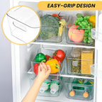 Clear Plastic Storage Bins, Set of 12, Multi-Use Organization and Storage Containers for Pantry, Cabinet, Refrigerator, Freezer, Bathroom, Organizer Bins for Home & Kitchen