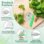 Herb Stripper 9 holes, Luxiv Stainless Steel Kitchen Herb Leaf Stripping Tool LooseLeaf Kale Razor Metal Herb Pealer for Kale, Chard, Collard Greens, Thyme, Basil, Rosemary (1 pack) (2, green)
