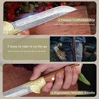 Purple Dragon 5" Boning Knife - Japanese Steel Professional Fillet Knife with Sheath, Elegant Blade, Sharp for Meat, Fish, Camping, Gift Box Included