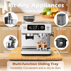 Joy&Grace Appliance Slider for Kitchen Appliances 360° Rolling Sliding Tray for Coffee Maker Countertop, Bamboo Coffee Pot Slider Rolling Tray (Natural, Medium 14.5" x 10")
