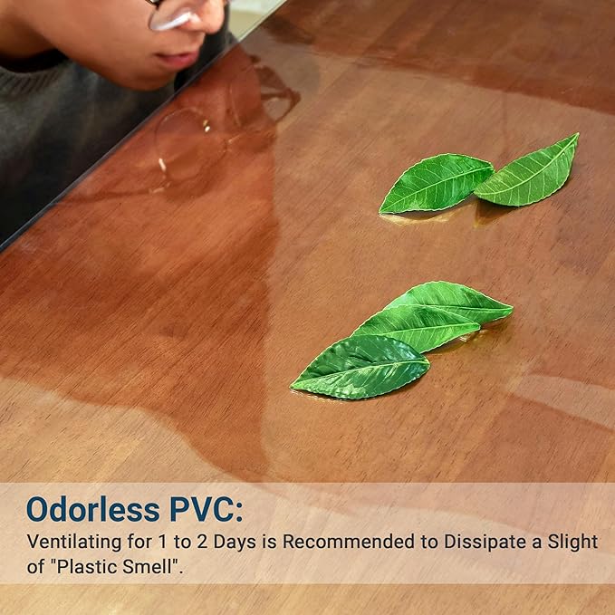 Clear Table Cover Protector Rectangle 42 x 70 Inch, 1.5mm Transparent Plastic Table Protector Waterproof, Anti-Scratch Clear Desk Mat for Office Desktop Dresser Dining Table, FDA Compliant
