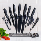 Home Hero Kitchen Knife Set - High Carbon Stainless Steel Blades & Built-In Sharpener - Ergonomic Handles & Cutlery Block Storage - Precision Cooking Prep with Chef Knife - 20 Pc, Black