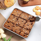 LIANYU 2 Pack 8 x 8 Inch Square Cake Pan, Stainless Steel Baking Lasagna Brownie Bread Pan, Square Bakeware for Birthday Party Wedding, Oven & Dishwasher Safe