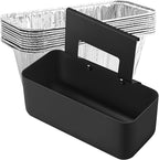Grill Grease Catcher for Blackstone Griddle with 10 Pack Grease Cup Liners Aluminum Foil Tray Pan Drip Tray Pan for 17, 22, 28 & 36 inches Griddle (Long Hook)