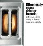 Hamilton Beach 2 Slice Toaster with Extra-Wide Slots, Bagel Setting, Toast Boost, Slide-Out Crumb Tray, Auto-Shutoff & Cancel Button, Defrost Function, Stainless Steel (22794) (Pack of 2)