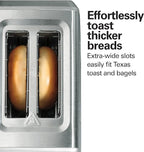 Hamilton Beach 2 Slice Toaster with Extra-Wide Slots, Bagel Setting, Toast Boost, Slide-Out Crumb Tray, Auto-Shutoff & Cancel Button, Defrost Function, Stainless Steel (22794)