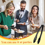 Tessco for you 150 Pcs Plastic Tongs for Serving Bulk, 9 Inch Plastic Disposable Serving Tongs Heavy Duty Salad Utensils for Kitchen Buffets BBQ Events Catering (Black)