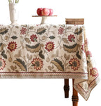 ISAENNE Designer Provence Floral Small Square Tablecloth,Linen Colorful Washable Indoor Table Cloth,Durable Home Decor Tablecloths for Dining Thanksgiving Kitchen Christmas,55"*55"-Ratina