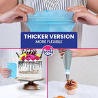 Riccle 88 pcs Cake Decorating Kit with Blue Cake Turntable - Includes 50 Disposable + 2 Reusable Piping Bags and Tips Set, 24 Icing Piping Tips, 2 Spatulas, 3 Icing Comb Scraper (Black)