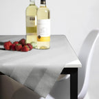 Luxury Table Protector Pad, 2 in 1 Table pad + Great Looking Tablecloth - Heat Resistant, Spill & Stain Proof - Flannel Backing (54x108, Silver - Silk Stripe)