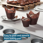 Tulip Cupcake & Muffin Liners – 50gsm Mini Floral Baking Cups – 250 Pcs Natural & Non Toxic Paper Wrappers for Wedding, Bakery, & Party Supplies, Brown, by BHI Packaging