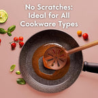 Non-Toxic Cooking Utensils – 6-Piece Kitchen Utensils Set, Glue-Free & One-Piece Wooden Spoons for Cooking, Natural Wooden Utensil Set with Plant-Based Finish, Free of Forever Chemicals