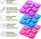 Anaeat 3 Pack Silicone Molds with Puppy Dog Paw and Bone Shaped 2 in 1, Reusable Non-Stick Ice Cube Trays & Flexible Candy Chocolate Molds for Homemade Dog Treats, Pudding, Jelly & Baking Biscuits