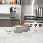 Restaurantware-RW Base 5 Quarts Ice Cream Containers, 100 Rectangle Disposable Containers - Durable, With Clear Lid, Black Plastic Box, For Ice Creams, For Cafes