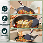 Silicone Spatula Turner Set,3-Pack Spatula Set,600°F Heat Resistant Spatula for Non Stick Cookware,Large Flexible Kitchen Utensils for Baking,Cooking,No Scratching and Melting,Dishwasher Safe,BPA Free