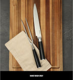 Babish 2-Piece Carving Knife and Fork Set – 8-Inch Stainless Steel Carving Knife with 6.5-Inch Fork – Precision Cutlery for Turkey, Roast, and Meat Carving – Ergonomic ABS Handles