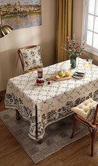 patdrea Designer Linen French Tablecloth for Rectangle Table,Fall Country Breathable Floral Tablecloths,Table Cover for Kitchen Dining,Tea Party,Christmas,Thanksgiving,55"x79"-Oliveirad