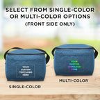 DISCOUNT PROMOS Custom Insulated Cooler Lunch Bag Set of 50, Personalized Bulk Pack - Perfect for Work, Travel, Outdoor Events - Blue