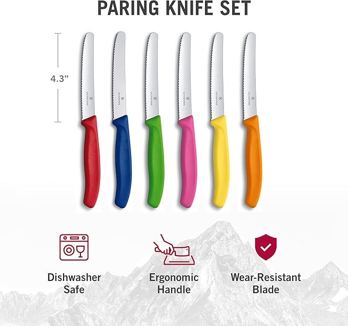 Victorinox Swiss Classic 6-Piece Tomato and Table Knife Set, Multicolor