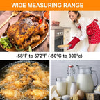 Digital Meat Thermometer Backlight,Waterproof Instant Read Food Thermometer for Cooking Grilling BBQ Baking Liquids Beef Turkey (Orange)
