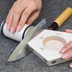 White Rolling Knife Sharpener, Professional Rolling Knife Sharpener Kit with 5 Magnetic Angle Offer 12/15/18/20/22° for Kitchen Knives (SET-B)