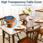 26 x 48 Inch Clear Table Cover Protector Rectangle, 1.5mm Transparent Plastic Table Protector Waterproof, Anti-Scratch Clear Desk Mat for Office Desktop Dresser Dining Table, FDA Compliant