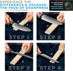 Rolling Knife Sharpener with doble side Leather Strop and 15,18, 20 & 22 Degree Angles -Knife Sharpener Kit- Roller Knife Sharpening System with Stand Holder Rust Rubber Eraser