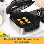 Feekoon Griddle Plate Compatible with Ninja Foodi Grill with Air Fryer (Compatible with Model AG300 AG300C AG301 AG301C AG302 AG400 IG301A), Durable Aluminum Griddle, Multifunctional Oven Grill Plate