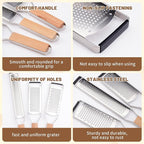 SHIKORI Professional Cheese Graters for Kitchen Stainless Steel Handheld, Metal Lemon Zester Grater With Wood Handle For Cheese, Chocolate, Spices, Kitchen Gadgets And Tools-Longboard