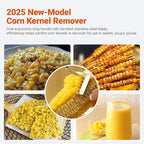2pcs Stainless Steel Corn Peeler Stripper with Serrated Blade, Long Oval Ergonomic Handle Corn Remover Tool for Cob, 2025 Upgraded Gadget Tool for corn on the cob