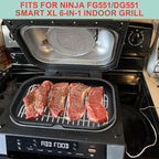 FG551 Griddle Pan & Roast Rack for Ninja FG551/DG551 Smart XL 6-in-1 Indoor Grill Accessories, Non-Stick Grill Plate & Stainless Steel Grill Steamer Rack for Ninja Foodi XL Air Fryer Accessories