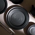 Stone Lain Orbit 4-Piece Dinner Plate Set Stoneware, Charcoal