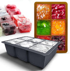 Silicone Ice Cube Trays with Lids,Large Square Ice Cube Molds for Freezer, Whiskey, Cocktail, Stackable Flexible and Reusable & Easy Release BPA Free (2 Pack&Dark Gray and Golden)